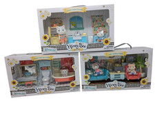 3 Honey Bee Acres Accessory Sets: Kitchen, Bubbly Bathroom, Cozy Living Room NIB