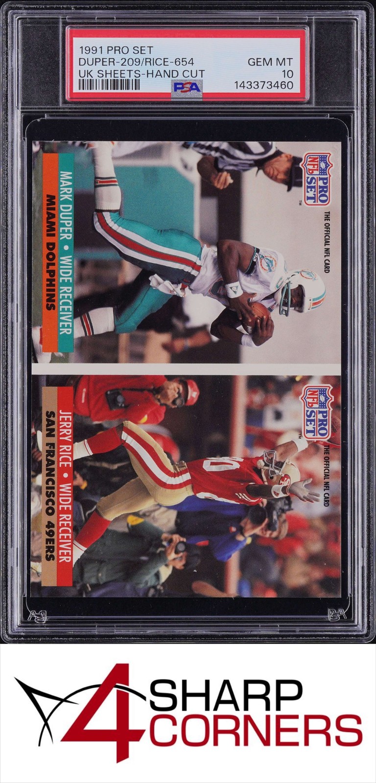 1991 PRO SET UK SHEETS HAND CUT DUPER-JERRY RICE PSA 10