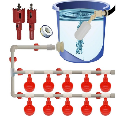 #ad Complete Set Pipeline Automatic Chicken Nipple Waterer Cups and 1 2quot; PVC Tee ... $40.27
