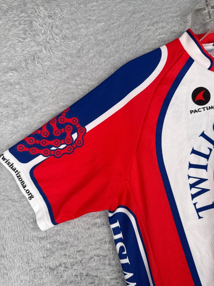 Pactimo Cycling Jersey Adult Medium Short Red White Twilight Wish Tucson Poly - Image 3 of 4