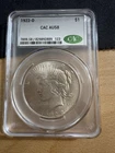 1922-D Peace Dollar CAC Certified AU58 Silver $1 Coin Denver Cert 829892889