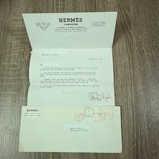 Carta intestata e busta Hermes Paris 1981 borsa coccodrillo Kelly dichiarazione valore