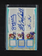 Jim Kelly Thurman Thomas Bruce Smith 2022 Leaf ITG Autograph Patch Platinum /6