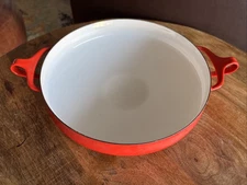 Vtg 13 inch Dansk Paella Pan Dish Skillet RED Enamel IHQ France MINT Condition!