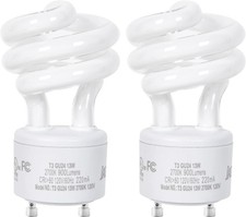 2 Pack 13W T3 GU24 CFL Light Bulbs 2700K Warm White 900LM Spiral Bulbs