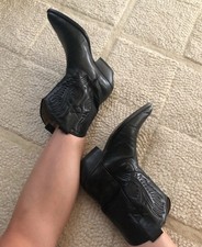 Vintage GUESS by Georges Marciano Black Western Cowgirl Boots Size 7