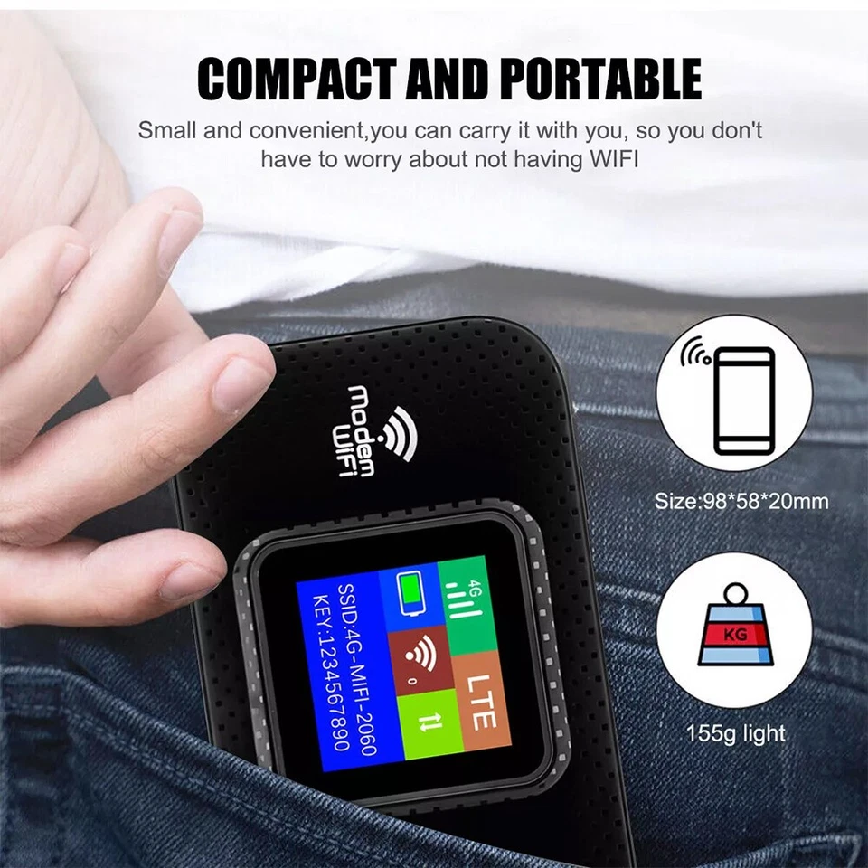 Unlocked 5G LTE Portable WiFi Router - Wireless Hotspot LCD Mobile Broadband - Image 4 of 4