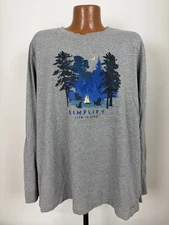 Life Is Good Shirt Men XXL Simplify Camping Fire Pit Dog Nature Outdoors Moon