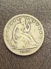 1865 S Seated Liberty Half Dollar Fine Details 90% silver Civil War era US coin