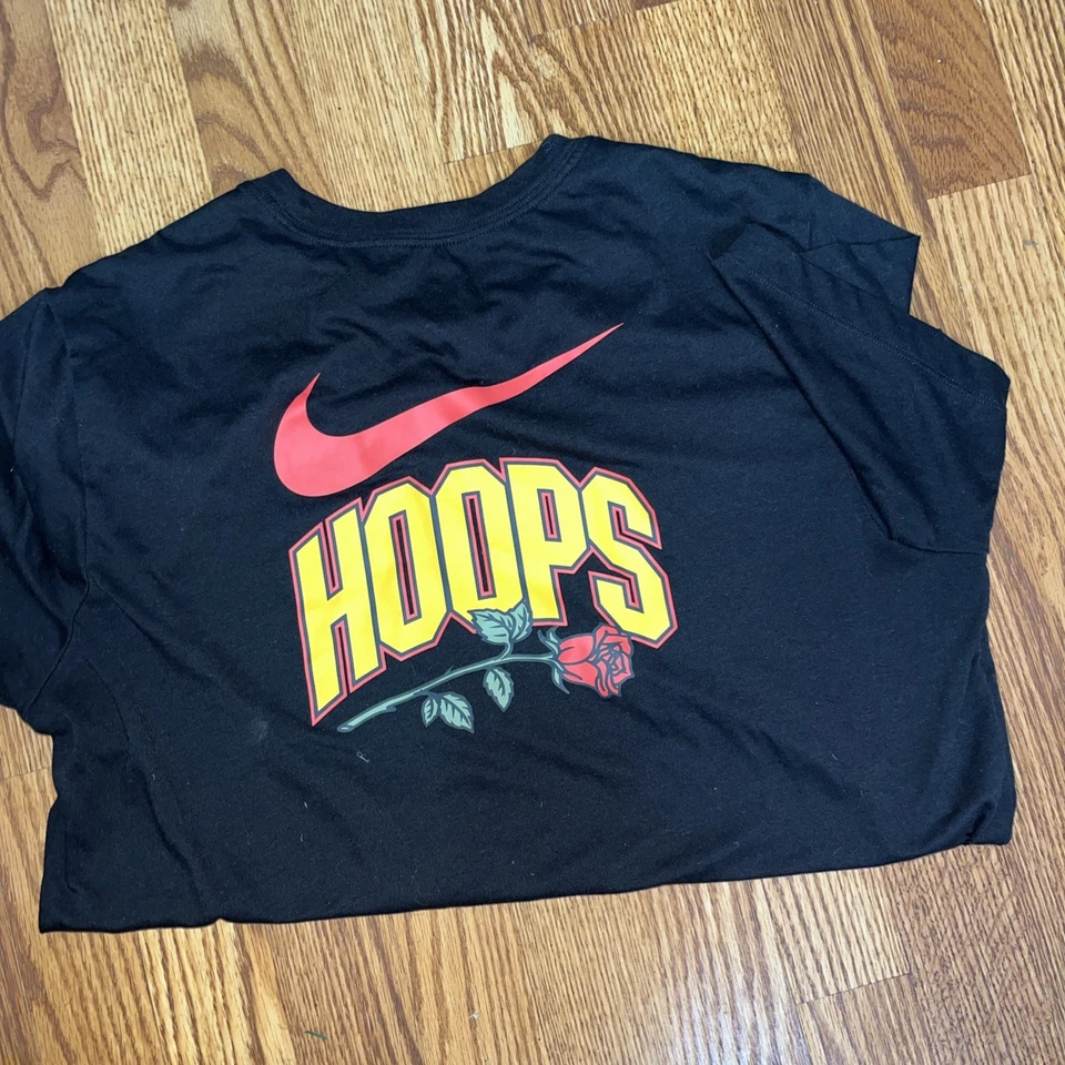 Camisa Nike Dri-Fit Aros de Baloncesto Rosa Floral Negra Talla Grande L Para Hombres Foto 2 de 4