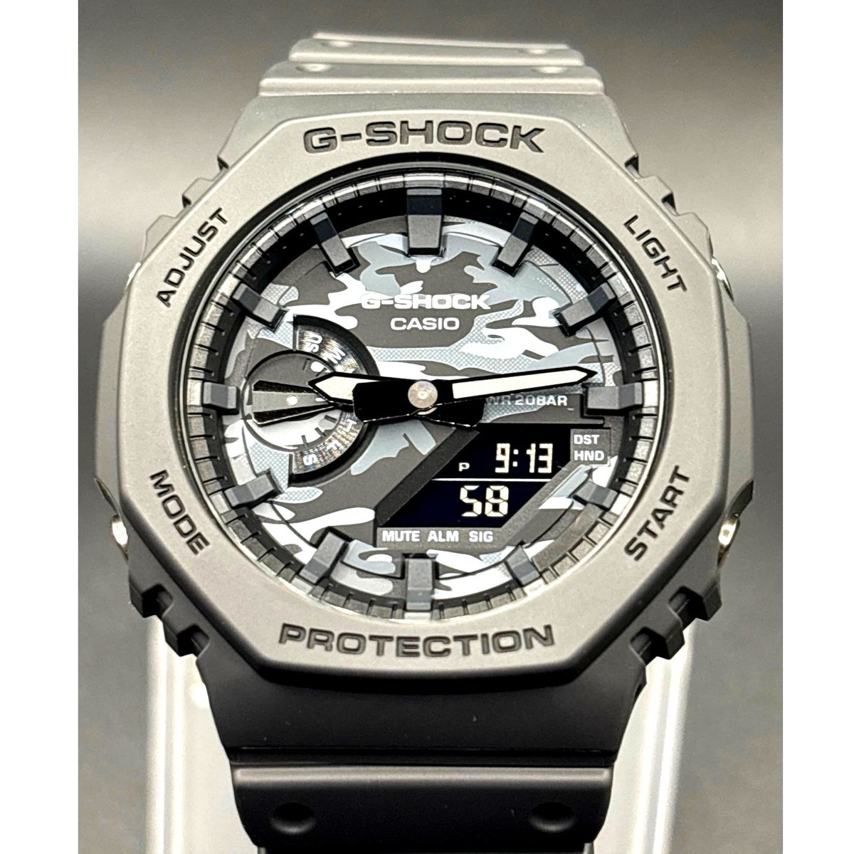 Casio G-Shock GA2100CA-8A Men's Gray Camo Analog Digital Carbon