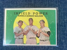 1959 Topps Infield Power Pete Runnells / Gernert / Malzone #519 *High #