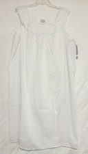 New Vintage Lorraine White Semi-Sheer Lace Nightgown Chemise SZ 1X Cottagecore