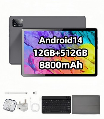 10 Zoll Kinder Tablet Android 14 512GB Speicher 12GB RAM Tastatur 8800mAh SIM