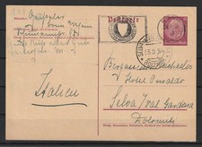 Dt. Reich Ganzsache Karte P 227 I Bonn - Selva/Dolomiti Bolzano, 1938 #1083704
