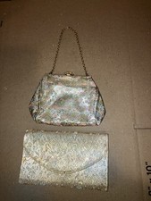 Vintage EVENING BAG / clutch FRANCE Floral Wallet
