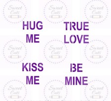Set of 2 Conversation Hearts Stencils - Valentine's Day Stencils - Stencils for