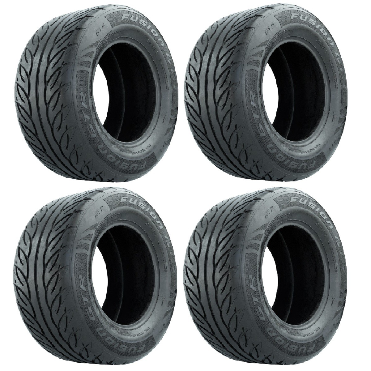 (4) GTW Fusion GTR Steel Belted Radial 23" Golf Cart Street Tires 255/55-R12