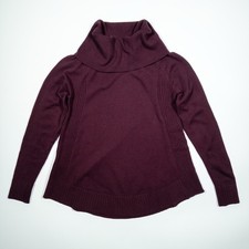 LOFT Petites Women  s Cowl Neck Sweater XSP Burgundy Knit Long Sleeve