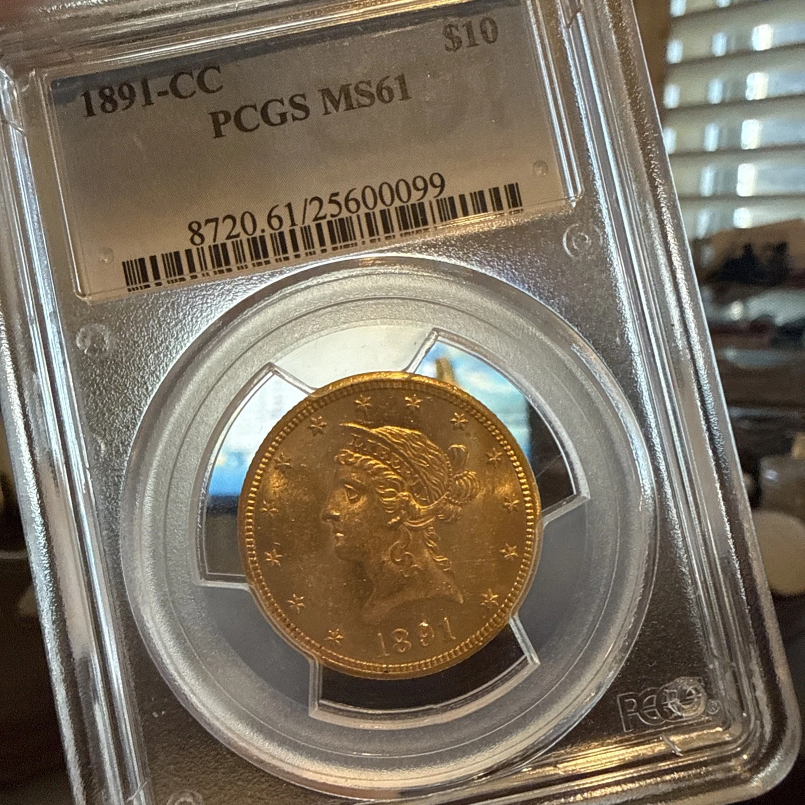 1891-CC $10 Gold Liberty Head MS61 PCGS Undergraded  PL Look! Wow!!! PQ
