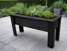 Fully Assembled Long Raised Wooden Planter Garden Bed on Legs Herb Vegetable