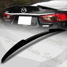For 2014-2017 Mazda 6 Mazda6 W-Power Pearl Black V-Style Trunk Lid Spoiler Wing