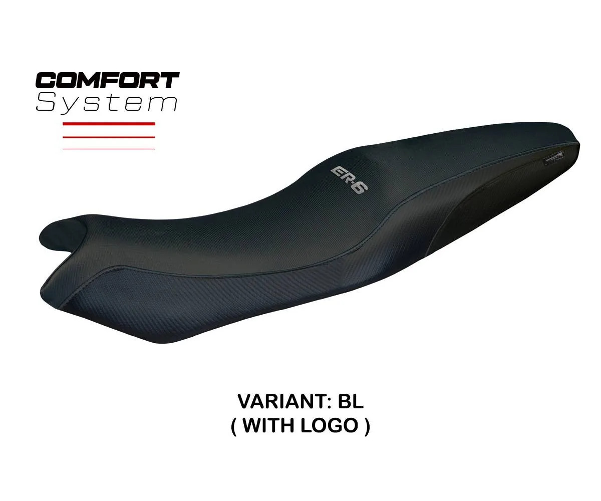 Seat cover London Comfort Black + logo Tpz comp KAWASAKI ER 6N/ER 6F 2005 2011