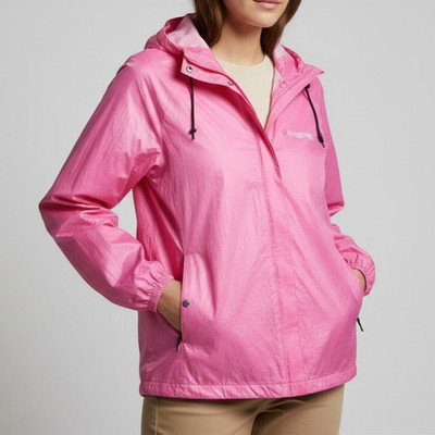 Frogg Toggs Women's Medium Rain Jacket Pink Waterproof Hood Full Zip w Rain Flap