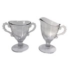 Candlewick Creamer Open Sugar Bowl Set Clear Footed Imperial Glass Vintage B70