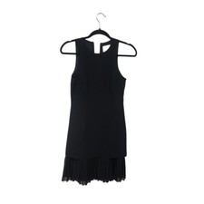 Cinq a Sept Black Sleeveless Pleated Hem Mini Dress Size 0 AS IS