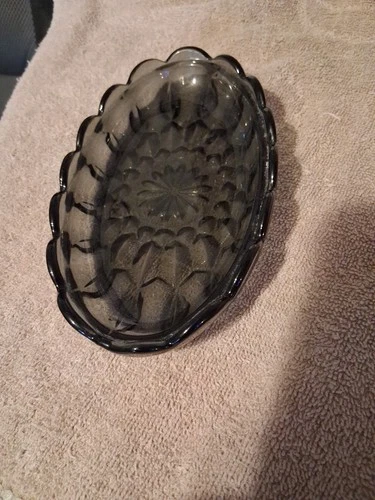 Vintage Depression Indiana Tinted Glass Oblong Bowl 7 Inches Long