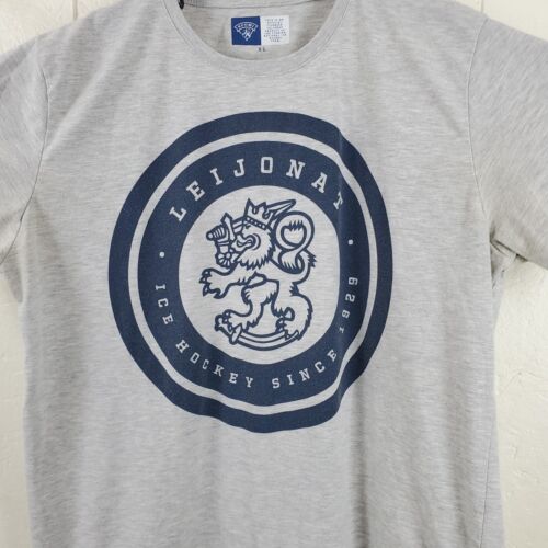 Camisa Leijonat Para Hombre Extra Grande Gris Cuello Redondo Manga Corta Gráfico Hockey sobre Hielo - Imagen 3 de 17