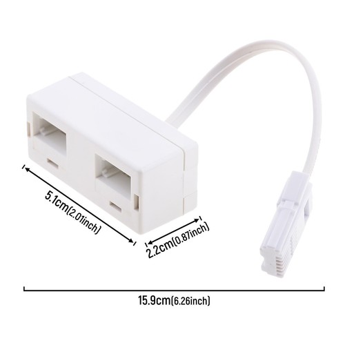 BT Double Telephone Phone Socket Dual Way Adapter Splitter Female to Male UK .. - Afbeelding 5 van 6