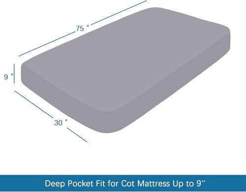 4 Piece Cot Size Sheets Fitted Cot Sheet Set 30"x75" for Camp Bunk/Guest Beds - Picture 17 of 39
