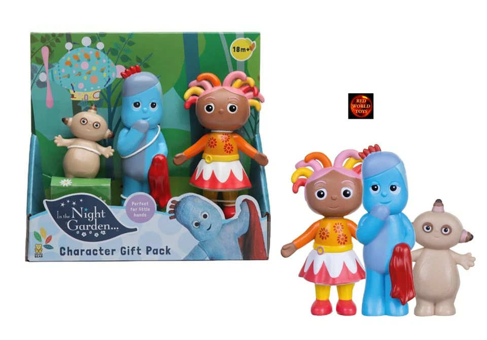 GOLDEN BEAR In the Night Garden Pack of 3 Action Figures Upsy Daisy Makka Pakka Iggle Piggle