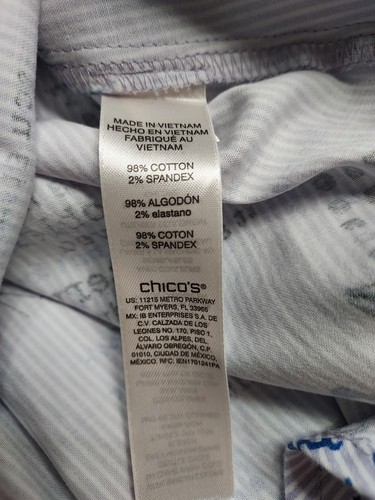 Chico's Women's Ls Multicolor Button Up Tunic Top Sz 2 GUC 😊FAST SHIP😊 - Picture 7 of 7