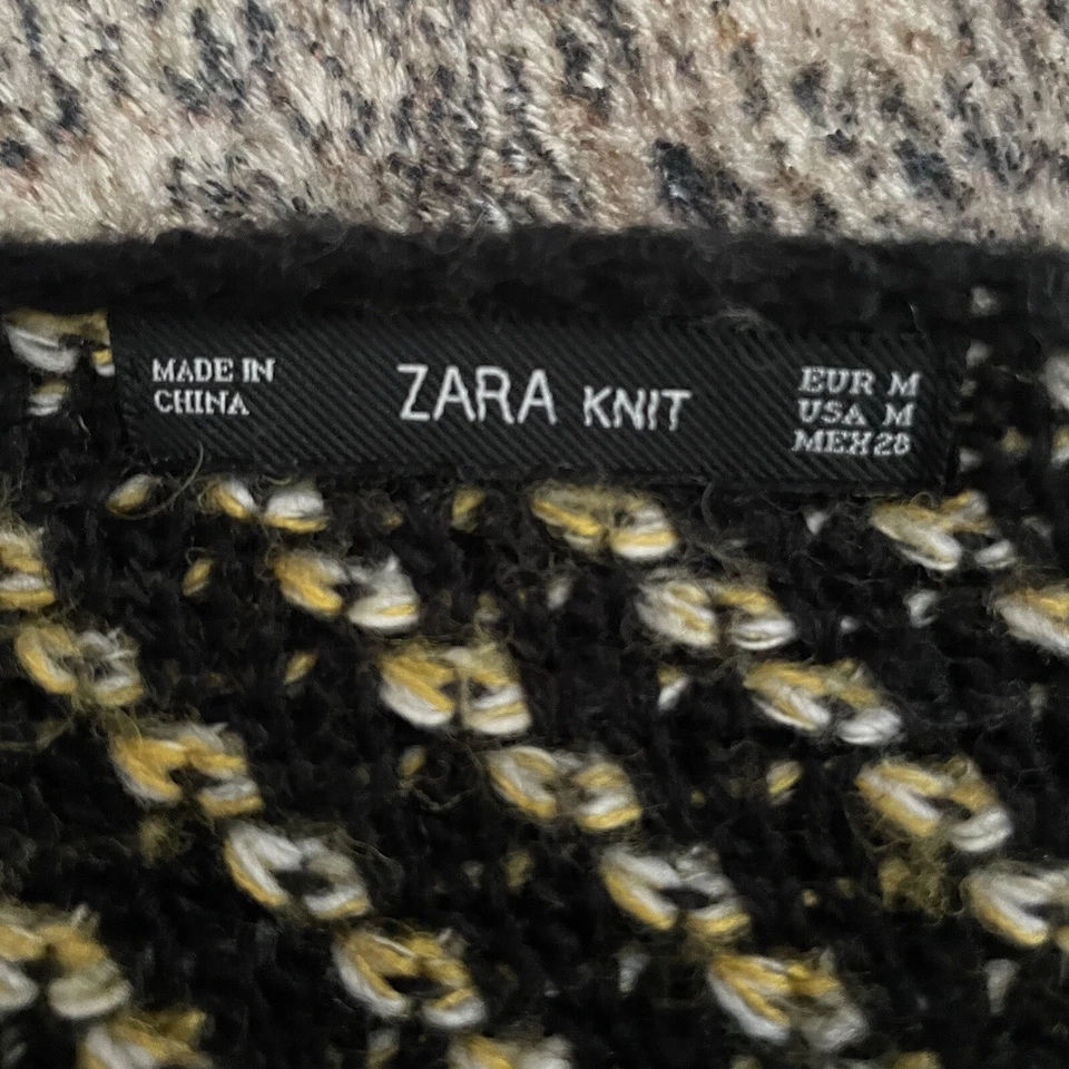 Suéter Zara Tejido Lana Espiga Mujer M Multicolor Oscuro Academia Grunge Grunge Grueso Foto 4 de 4