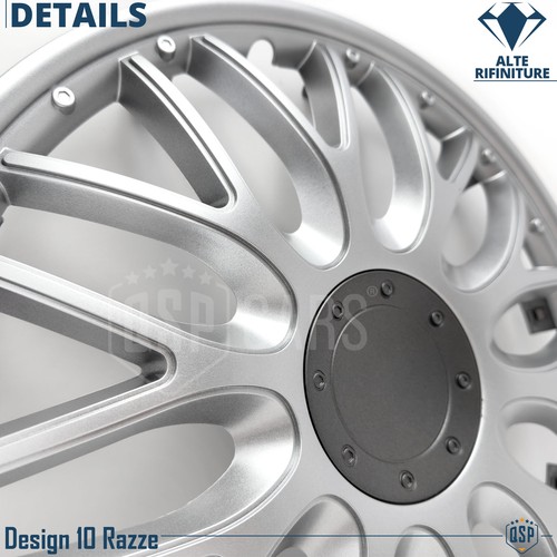 4 Copricerchi per Opel Vivaro A 16'' Coppette Silver 10 Razze a Y MADE in EU - Foto 7 di 13