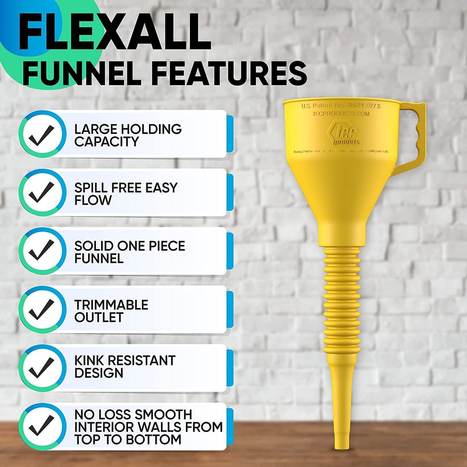Flexible Funnel Large for Boat Lawnmower UTV Transferring Gas Pouring