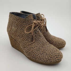 toms leopard wedge booties