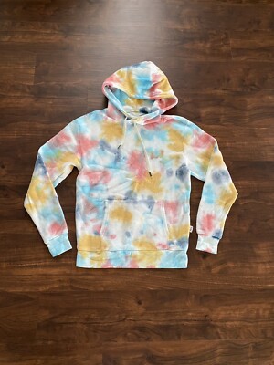 FEAT BlanketBlend Hoodie Pastel Pebble Soft Pullover ice Tie Dye Sz Small S 