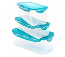 LocknLock 3-Pc Rectangle Fridge Storage Containers w/ Drip Trays, Food K90917