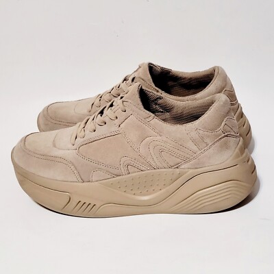 Zara Chunky Y2K Platform Beige Suede Athletic LaceUp Zara Chunky Y2K Platform Beige Suede Athletic LaceUp