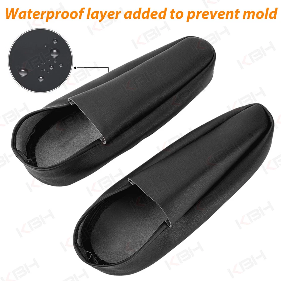 Cubierta de reposabrazos de asiento de cuero sintético 2 piezas para Chevrolet HHR 2006-2011 negra Foto 2 de 4