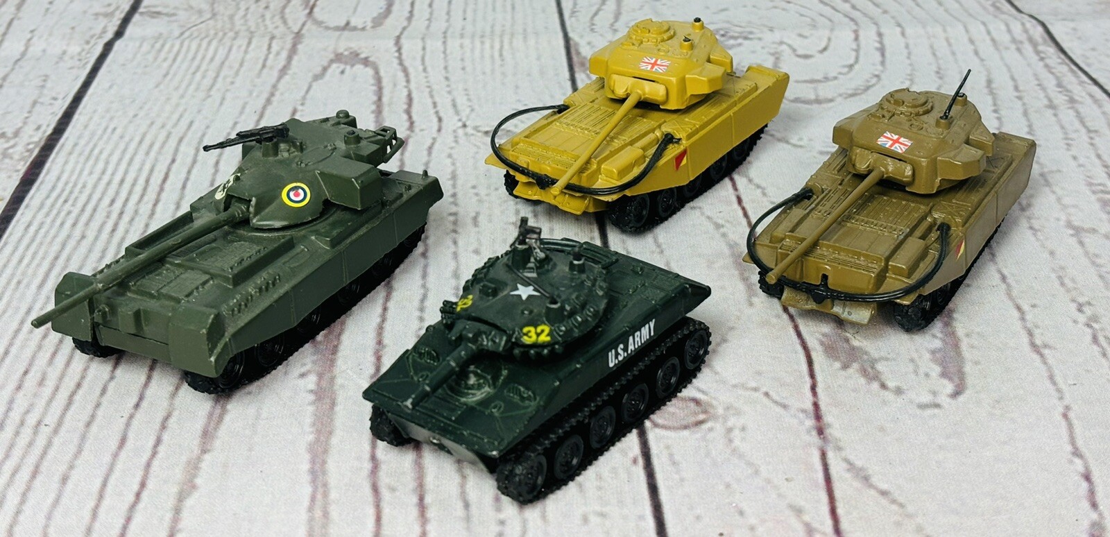 Lot of 4 Zylmex ATanks 2 Centurion MK III, Sheridan & Chief Tain READ AS IS