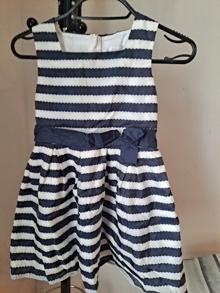 Robe Jumper Jasper Conran Pour Fille, Marine à Rayures Blanches Et Paillettes, Manches Longues, 9-10 Ans