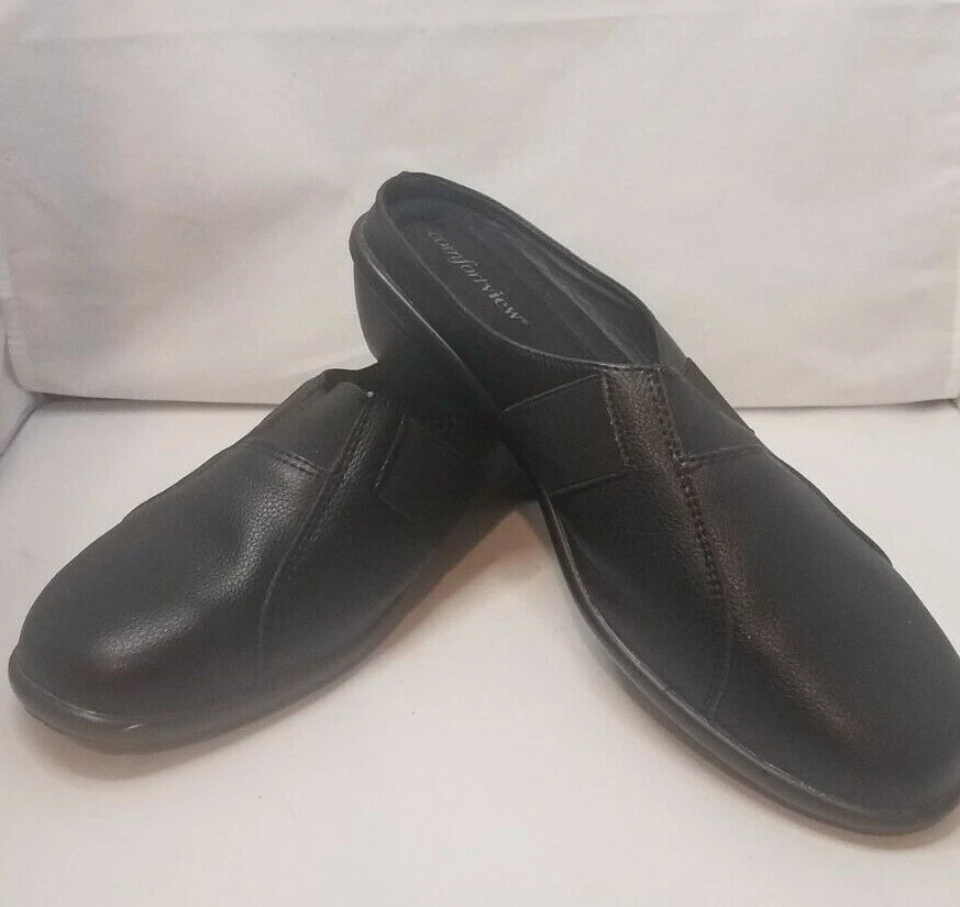 Jessica London Women s black slip on mules size 9 1 2M comfort