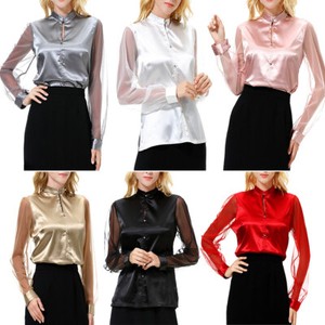 satin silk blouse long sleeve