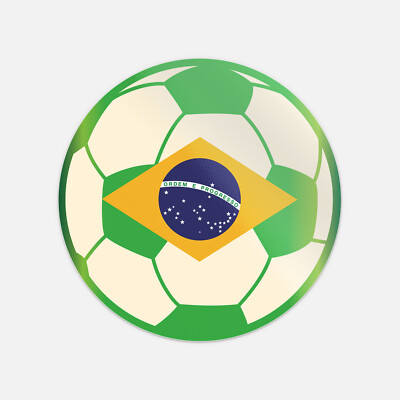 Brasil Ordem E Progresso Soccer Ball Football World Cup Vinyl Sticker Decal
