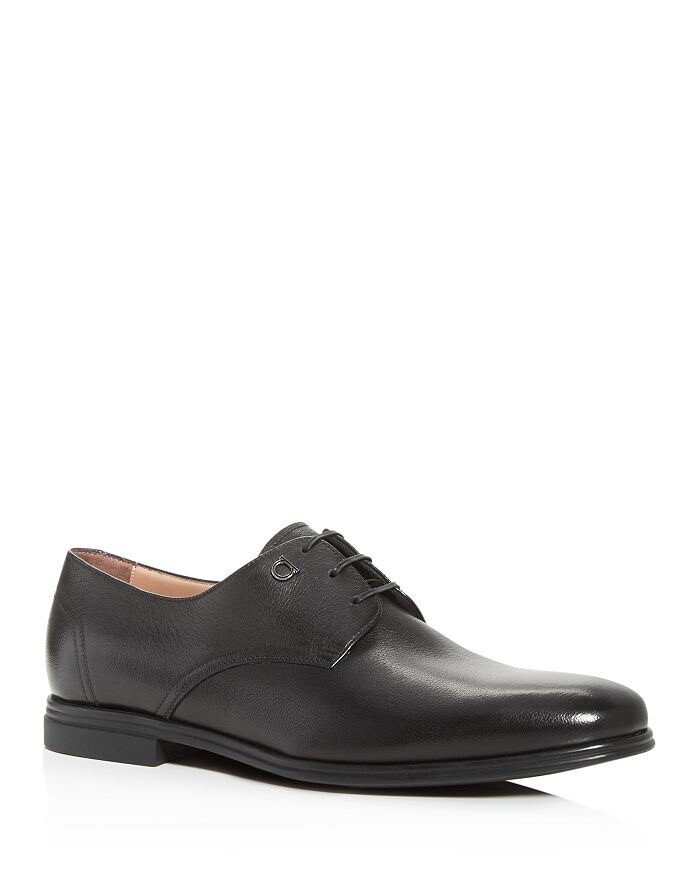 SALVATORE FERRAGAMO men’s black leather oxford style shoes Amazon.com | Ferragamo SEUL (D/Medium) Leather Cap Toe  main image 3